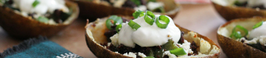 Cotija, Chorizo, Poblano Pepper Potato Skin