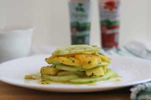 Cucumber, Mango, Pineapple Salad with Parsley, Orange Dressing
