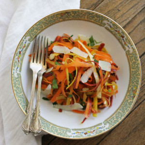 Rainbow Carrot Ribbon Salad