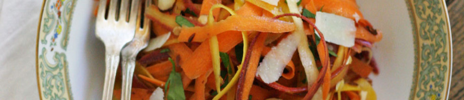 Rainbow Carrot Ribbon Salad