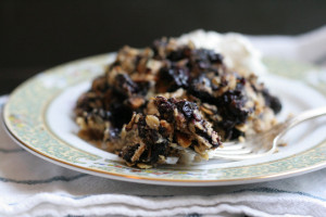 Blueberry Hazelnut Crisp with Goat Cheese Whipped Cream