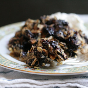 Blueberry Hazelnut Crisp with Goat Cheese Whipped Cream