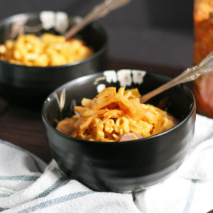 Kimchi and Sausage Mac and Cheese