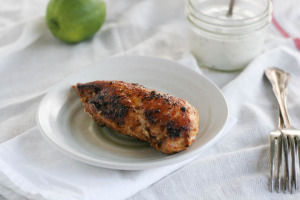 Ancho Chile Chicken with Lime Yogurt Sauce