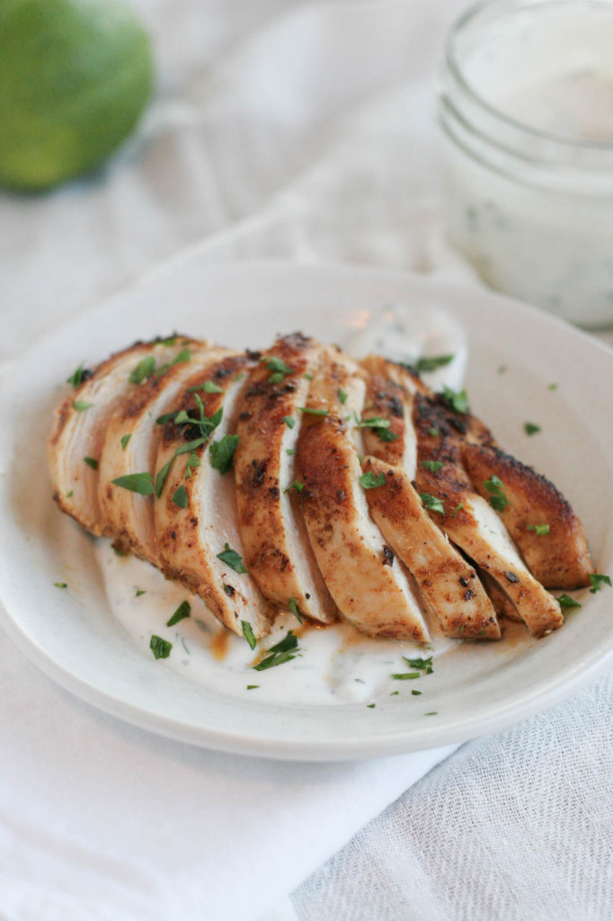 Ancho Chile Chicken with Lime Yogurt