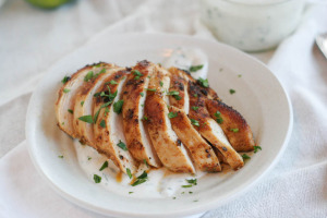 Ancho Chile Chicken with Lime Yogurt Sauce