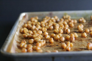 Quick Roasted Carrot Soup with Ginger Chickpeas