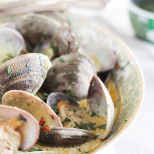 Herb Coconut Milk Steamed Clam