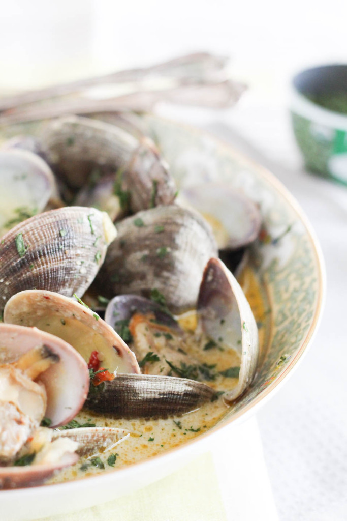 Herb Coconut Milk Steamed Clam