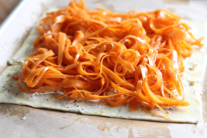Goat Cheese Carrot Tart with Arugula
