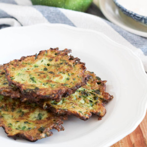 Zucchini Herb Fritters with Chipotle Buttermilk Sauce