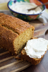 Whole Wheat Cornmeal Cake with Honey Labneh