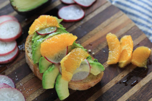Avocado Toast with Oranges and Radishes