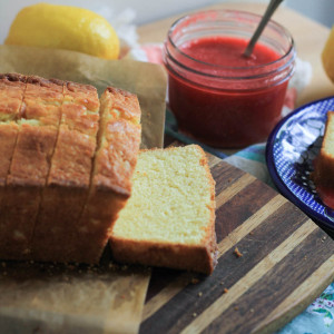 Lemon Pound Cake with Raspberry Sauce