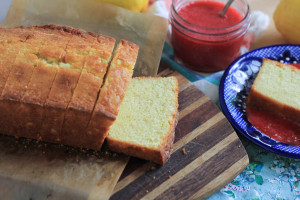 Lemon Pound Cake with Raspberry Sauce