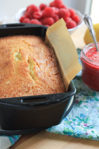 Lemon Pound Cake with Raspberry Sauce