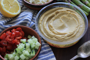 Cucumber Tomato Feta Hummus and National Hummus Day
