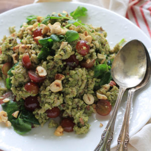 Toasted Hazelnut Pesto Wild Rice Salad