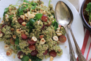 Toasted Hazelnut Pesto Wild Rice Salad