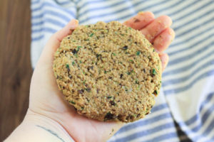 Black Bean Freekeh Poblano Veggie Burger