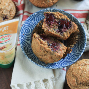 Super Moist Blackberry Ginger Bran Muffins