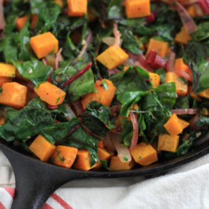 Roasted Butternut Squash with Sautéed Chard