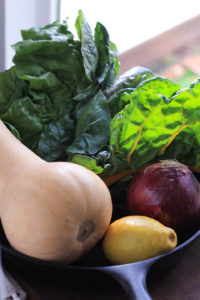 Roasted Butternut Squash with Sautéed Chard