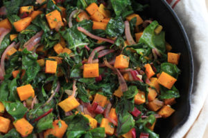 Roasted Butternut Squash with Sautéed Chard