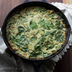 Freekeh Spinach and Leek Frittata