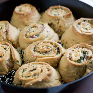 Savory Onion Sesame Parmesan Buns