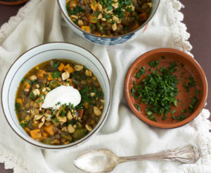 Thai Peanut Sweet Potato Lentil Soup
