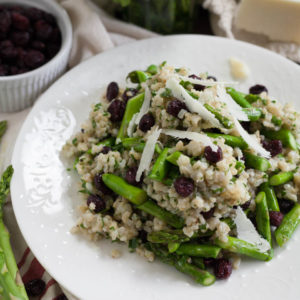 Brown Rice Spring Salad with Asparagus and Dried Cranberries